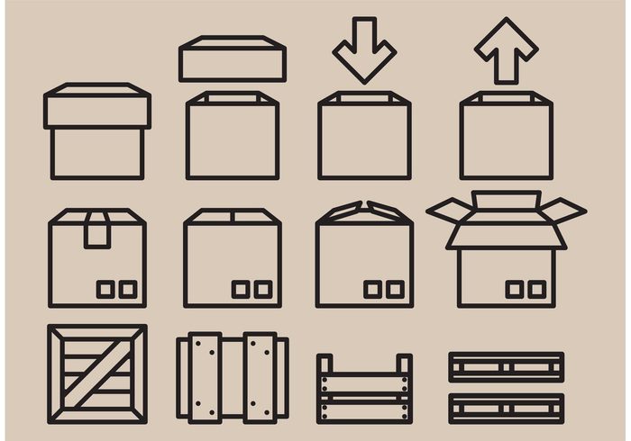 Vector Crates Icons 700x490 Vector Crates Icons