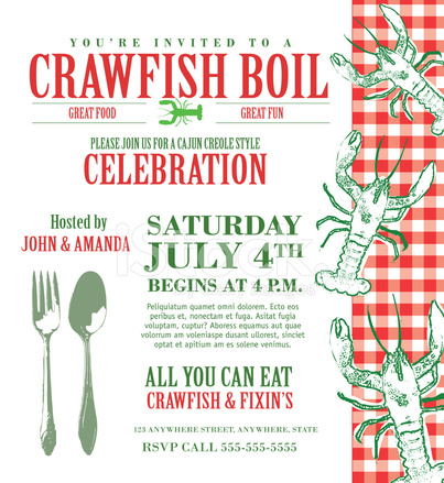 Crawfish Boil Invitation Design Template Stock Vector 403x439 Crawfish Boil Invitation Design Template Stock Vector