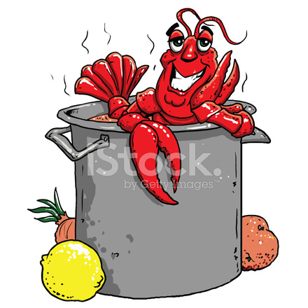 Happy Crawfish In A Big Pot Stock Vector 440x440 Happy Crawfish In A Big Pot Stock Vector