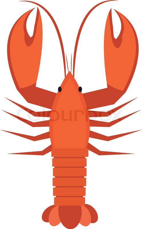 497x800 Crawfish Icon Flat Style Lobster Stock Vector Colourbox