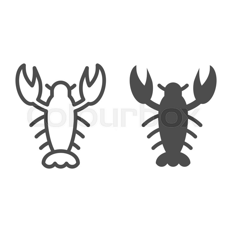 800x800 Crayfish Line And Glyph Icon Crawfish Stock Vector Colourbox