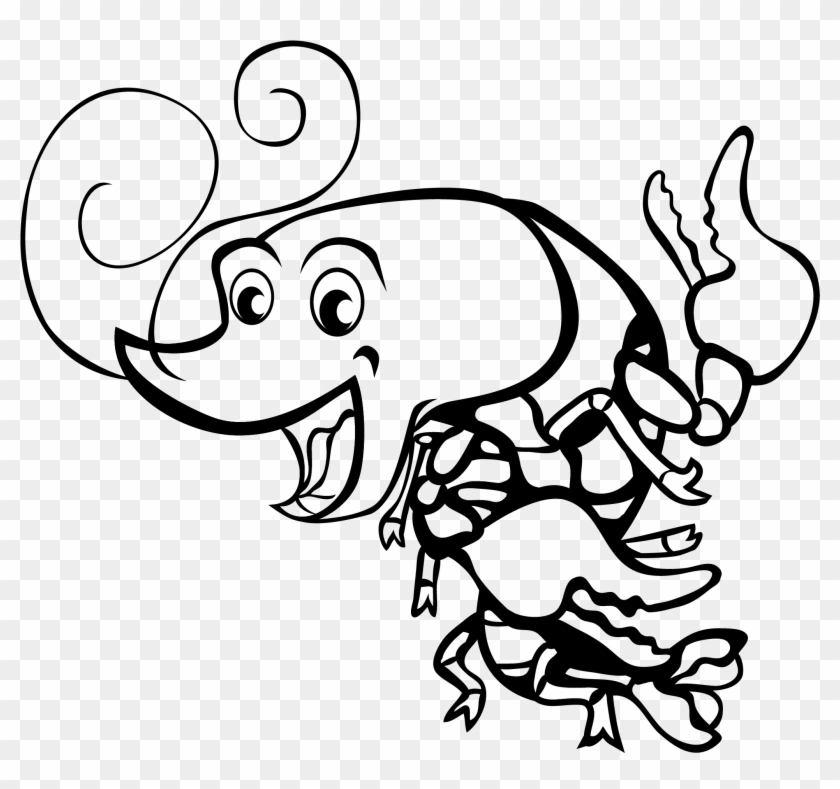 840x789 Black And White Crawfish Vector Clip Art