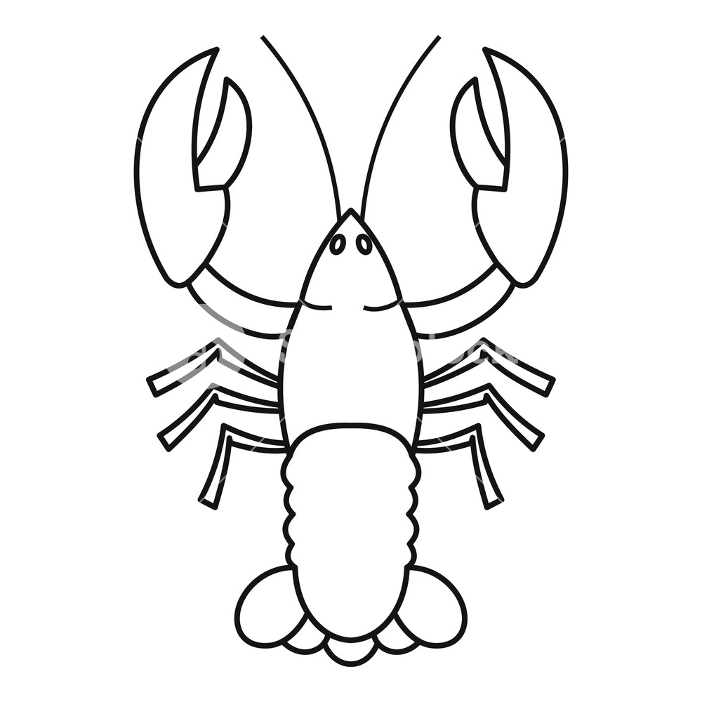 1000x1000 Crayfish Icon Outline Illustration Of Crayfish Vector Icon