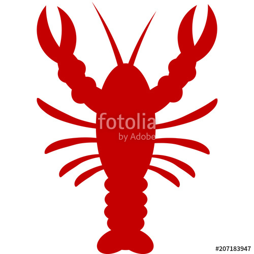 500x500 Crayfish Vector Illustration In Red Isolated On White Background