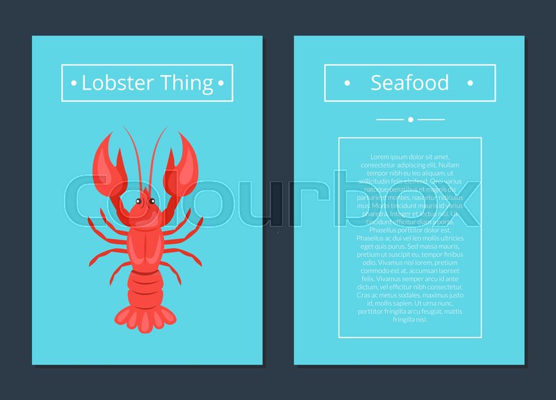 800x576 Lobster Thing Seafood Poster With Red Stock Vector Colourbox