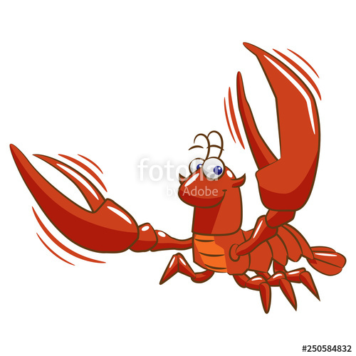 500x500 Crayfish Clipart Cartoon Stock Image And Royalty Free Vector