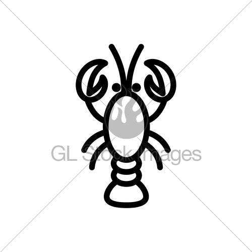 500x500 Crayfish Line Vector Icon Gl Stock Images
