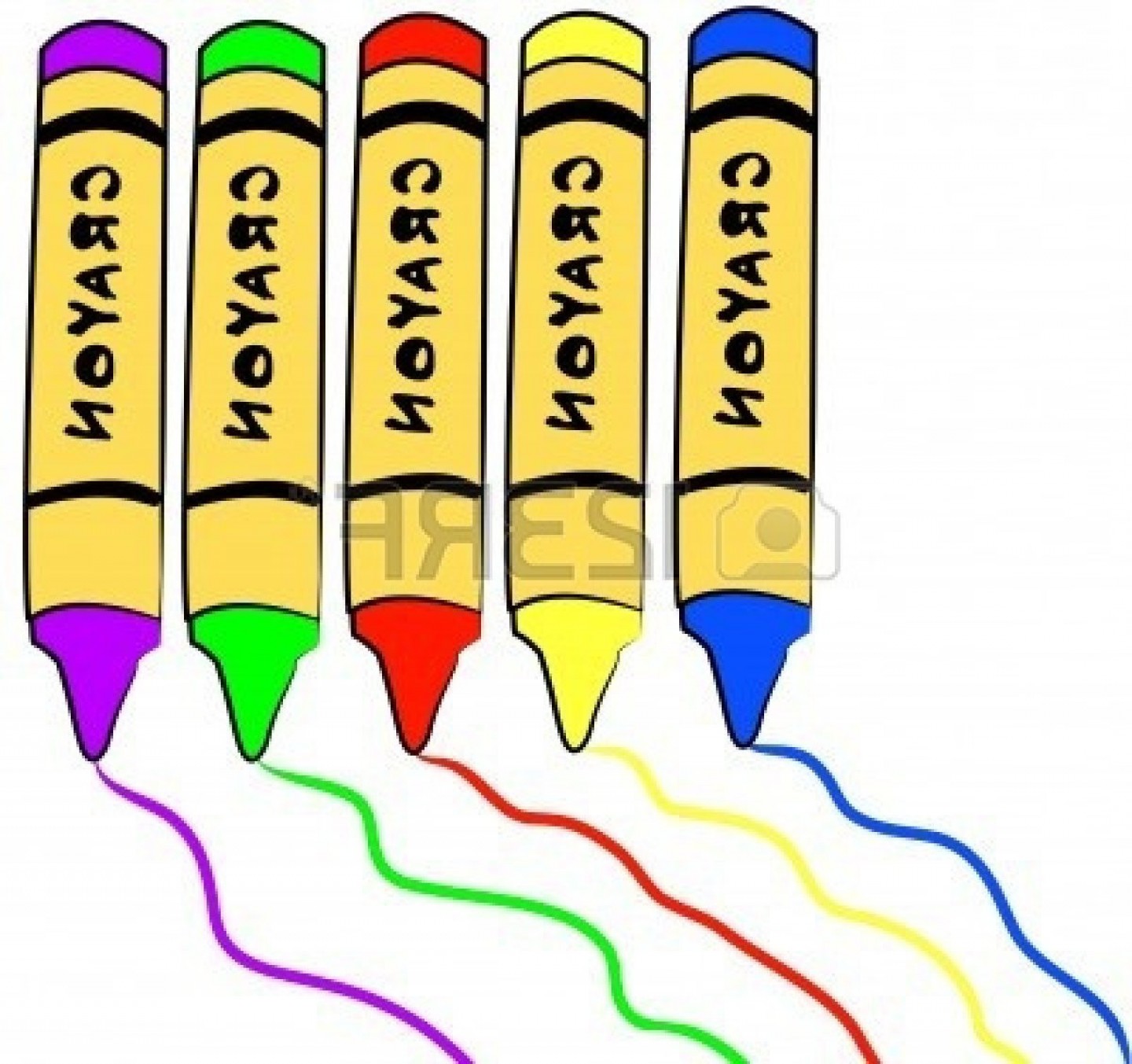 1440x1353 Horizontal Crayon Clipart Five Colorful Crayons With Drawing Lines