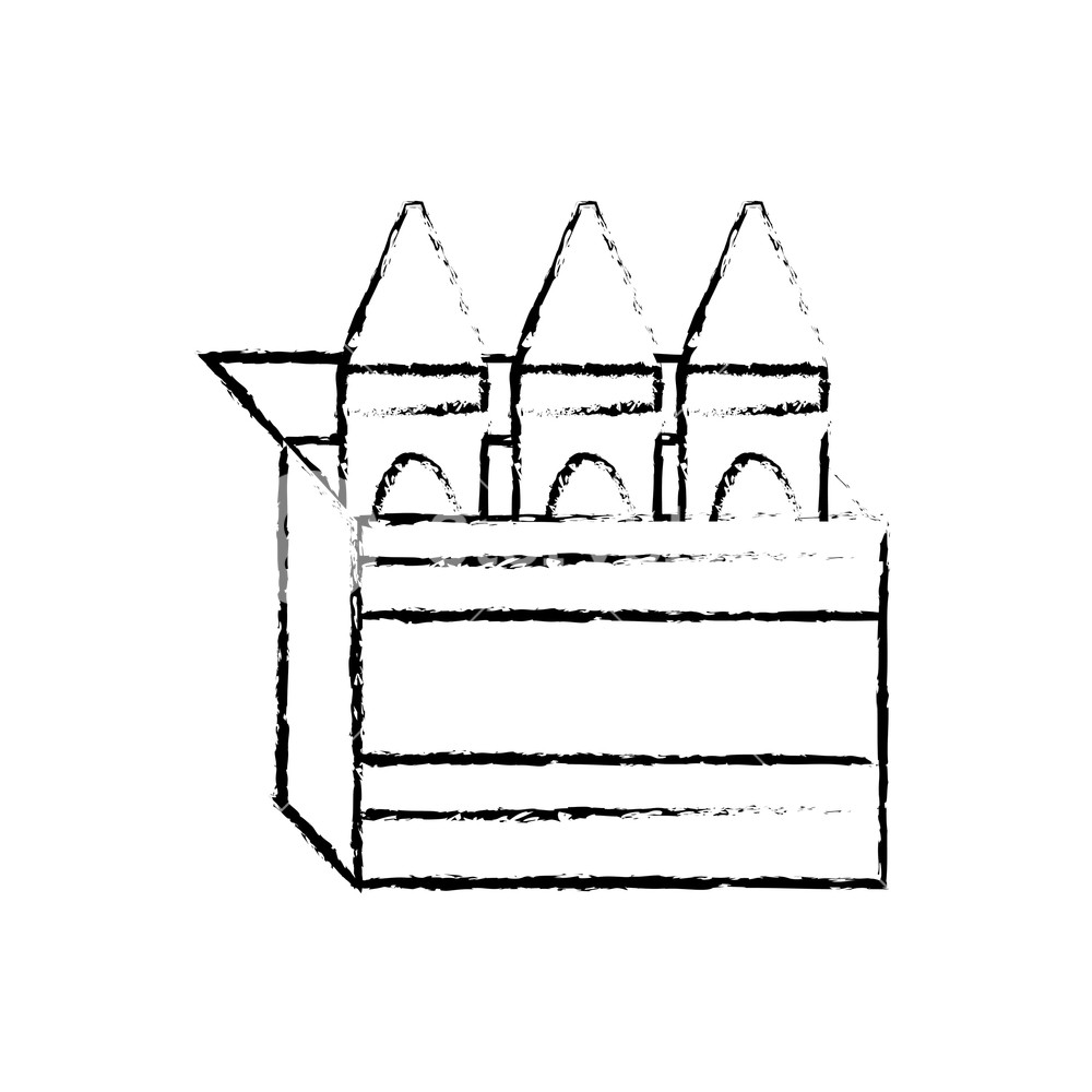 1000x1000 Crayon Box Of Tool Write And Office Theme Isolated Design Vector