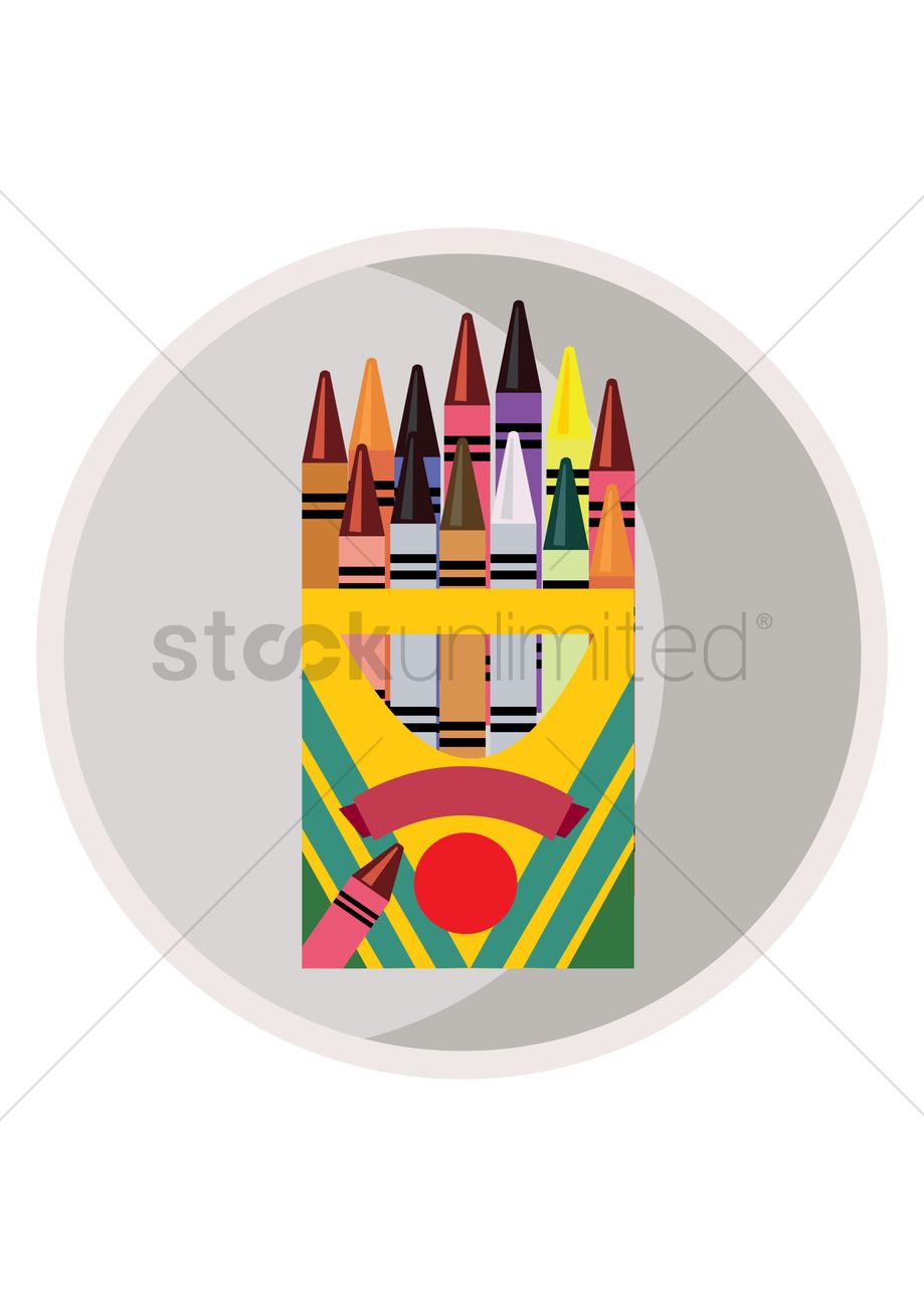 919x1300 Free Crayons Box Vector Image