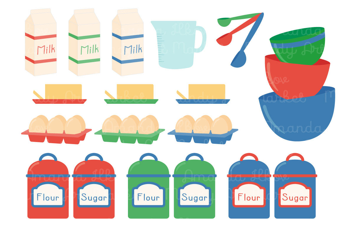 1160x772 Vector Baking Clipart In Crayon Box