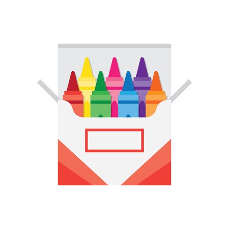 450x450 Full Box Of Wax Colorful Crayons, Vector Illustration Royalty