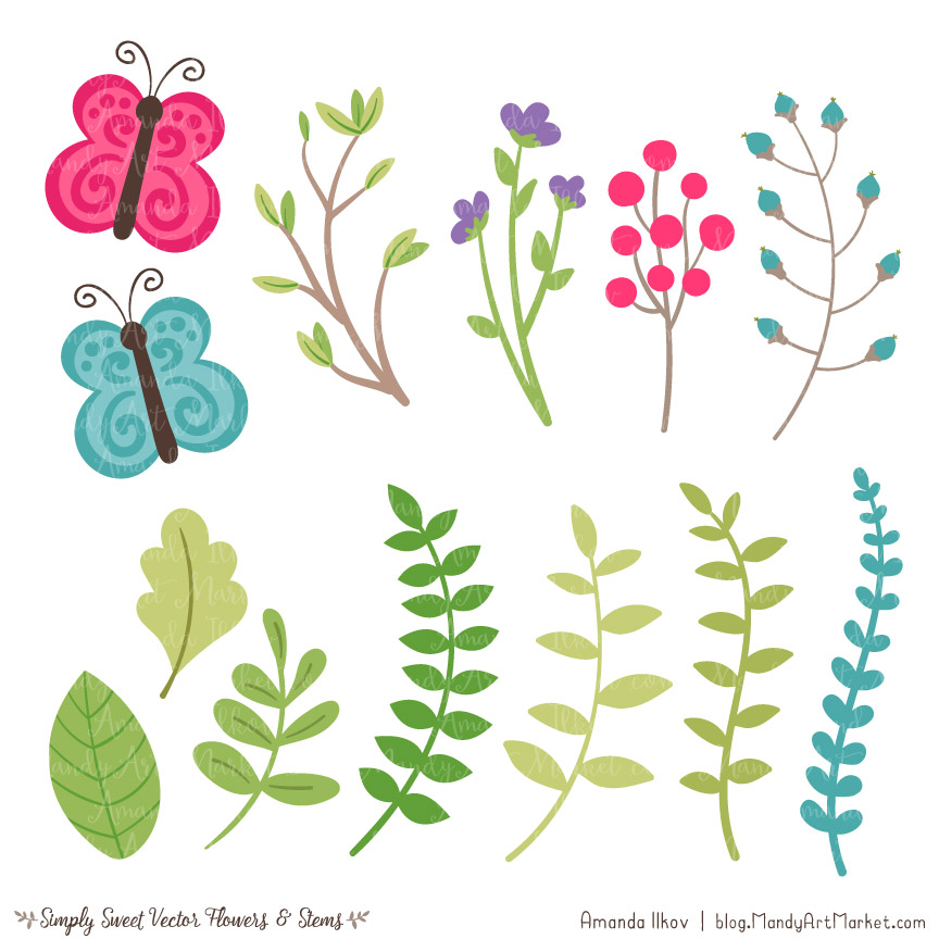 864x864 Crayon Box Flower Clipart Vectors