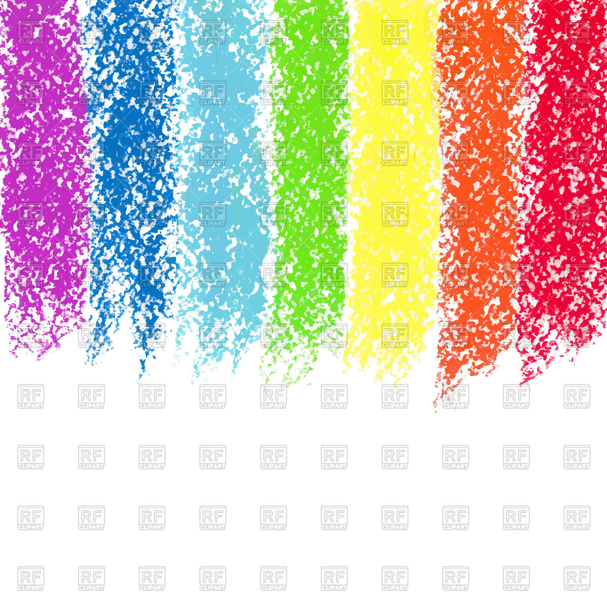 1200x1200 Pastel Crayon Painted Brush Strokes In Colors Of Rainbow Vector