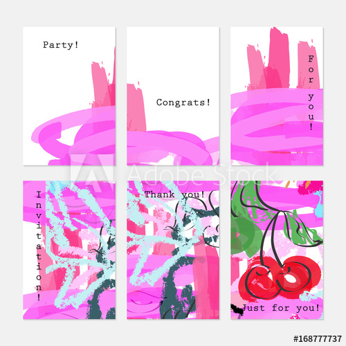 500x500 Sketched Cherries Crayon Texture Bright Pink