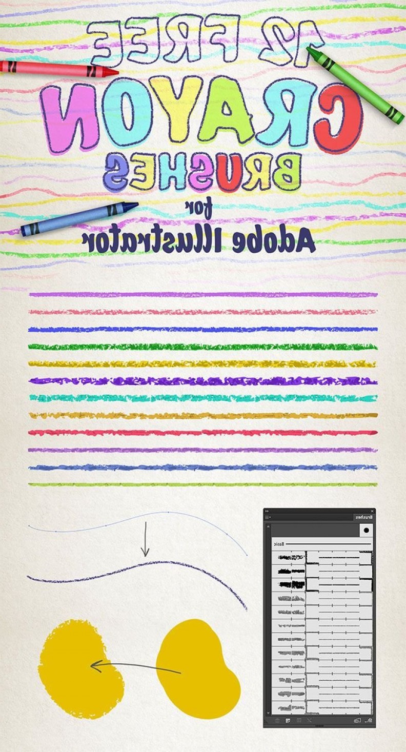 792x1467 Vector Shape Illustrator Best Of Free Wax Crayon Effect Brushes