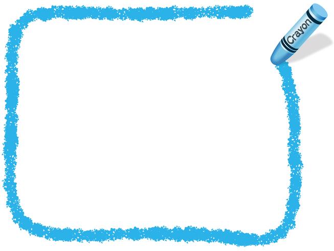 653x490 Blue Rectangle Crayon Frame, Vector Illustration