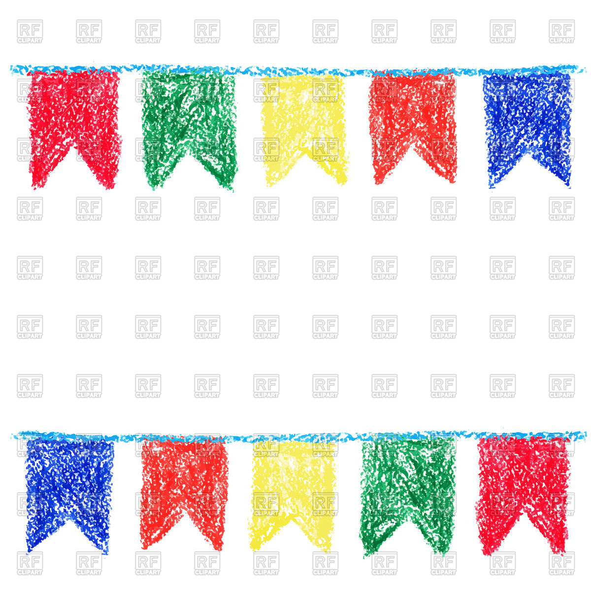 1200x1200 Party Bunting Hand Drawn