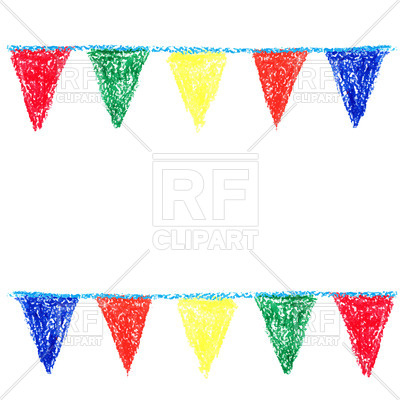 400x400 Party Bunting Painted With Wax Crayon Vector Image Of Design