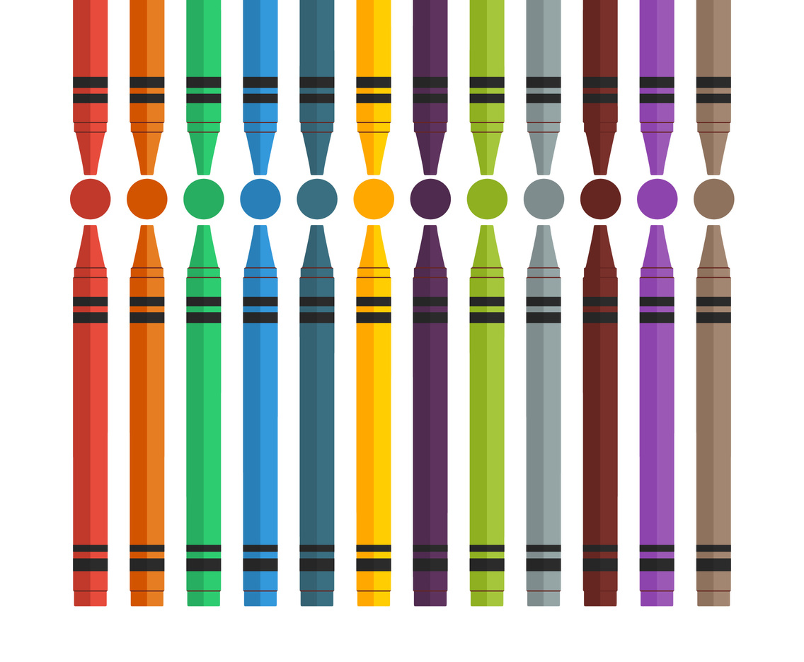 1136x936 Crayon Flat Vector Set Vector Art Graphics