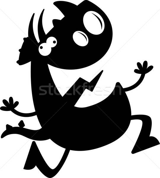 540x600 Cartoon Triceratops Silhouette Crazy Vector Illustration Cory