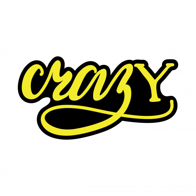 626x626 Lettering Crazy Vector Illustration Vector Premium Download