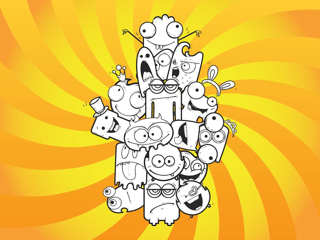 1024x769 Crazy Cartoons Vector Art Graphics