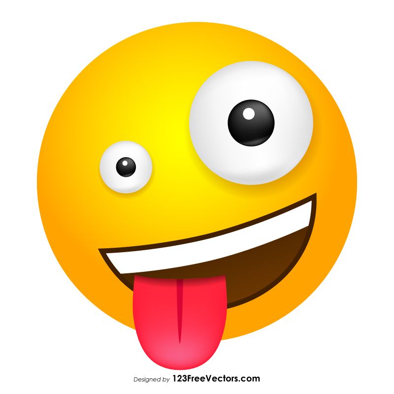 800x800 Crazy Emoticon Clipart Emoji Emoticon, Vector Free, Clip Art