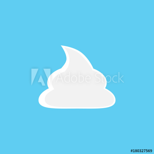 500x500 Whipped Cream Vector Illustration, Graphic Icon, Dollop Of Sweet