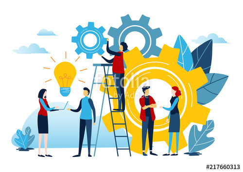 500x354 Mini People Create Idea To Success Business Illustration Vector