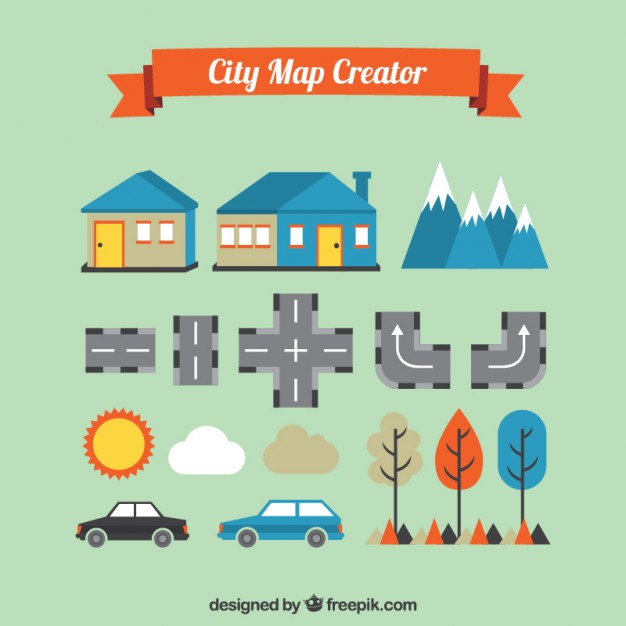Basic Elements To Create A Nice City Map Vector Free Download 626x626 Basic Elements To Create A Nice City Map Vector Free Download