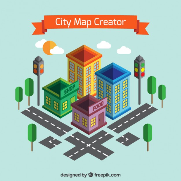Create A City Map In Isometric View Vector Free Download 626x626 Create A City Map In Isometric View Vector Free Download