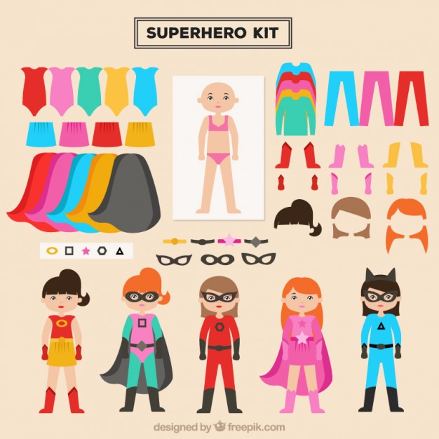 Create Your Heroine With This Kit Vector Free Download 626x626 Create Your Heroine With This Kit Vector Free Download