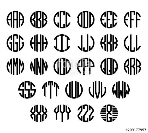 Set Of Letters To Create Circle Monogram Monogram Alphabet 500x450 Set Of Letters To Create Circle Monogram Monogram Alphabet
