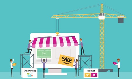 450x270 Vector Business Online Shop Create Online Store People Business