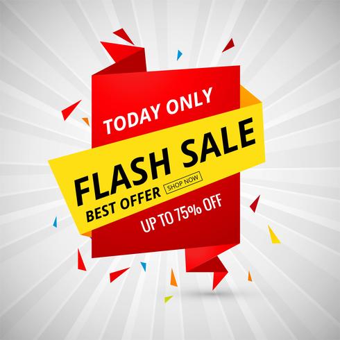 490x490 Flash Sale Creative Banner Colorful Design Vector