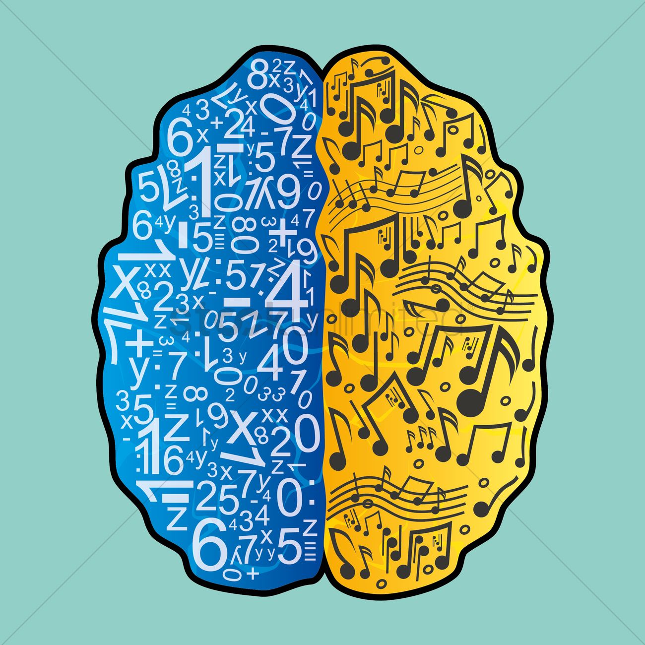 1300x1300 Creative Brain Vector Image