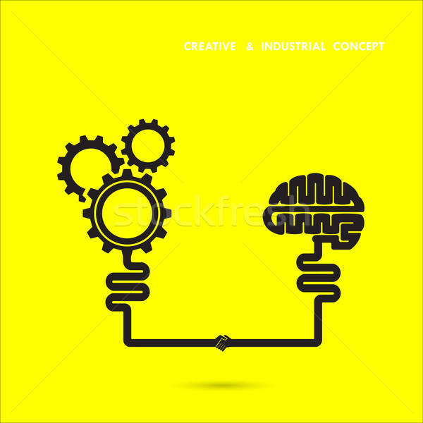 600x600 Creative Brain And Industrial Concept Brain And Gear Icon Brain