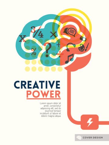 359x478 Image Illustrating The Creative Power Of The Brain Vector Art