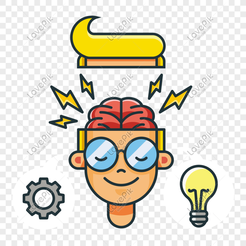 860x860 Cartoon Personality Creative Brain Vector Material Png