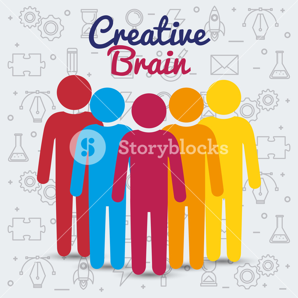 1000x1000 Human Profile Creative Brain Vector Illustration Design Royalty