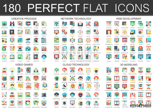 500x357 Vector Complex Flat Icons Concept Symbols Of Creative Process