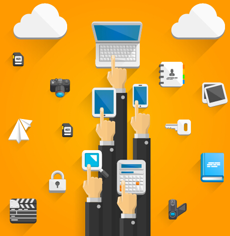 459x470 Creative Cloud Digital Network Vector Template Free Download