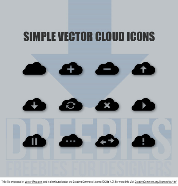 580x608 Simple Vector Cloud Icons Free Icon Packs Ui Download