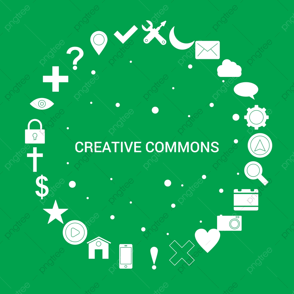 1200x1200 Creative Commons Icon Set Infographic Vector Template, Calendar