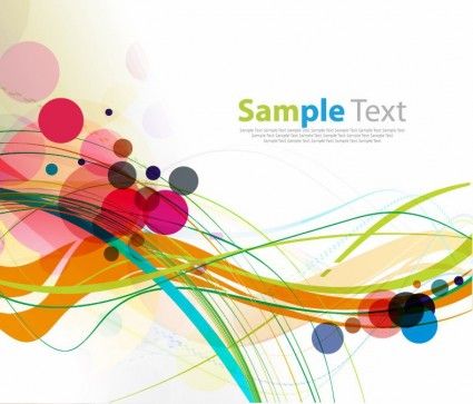 425x363 Abstract Colorful Rounds And Waves Background Vector Graphic Free