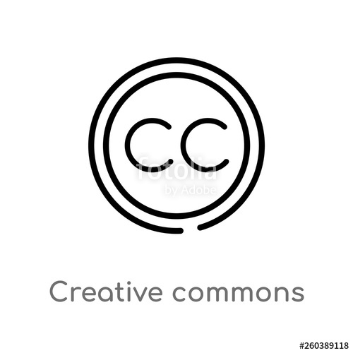 500x500 Outline Creative Commons Vector Icon Isolated Black Simple Line