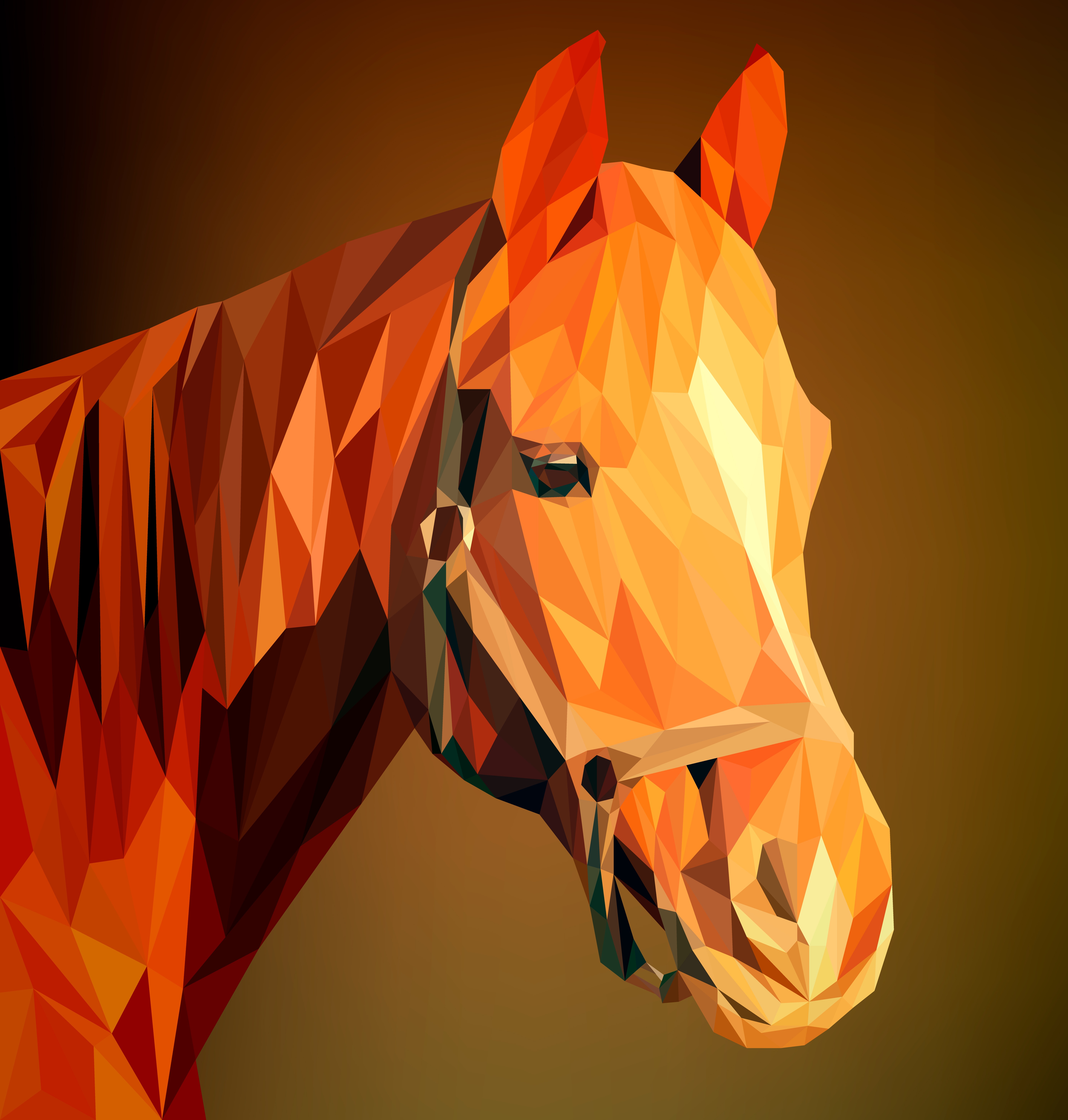 Horse Abstract Poly Animal Vector Art 5580x5850 Horse Abstract Poly Animal Vector Art