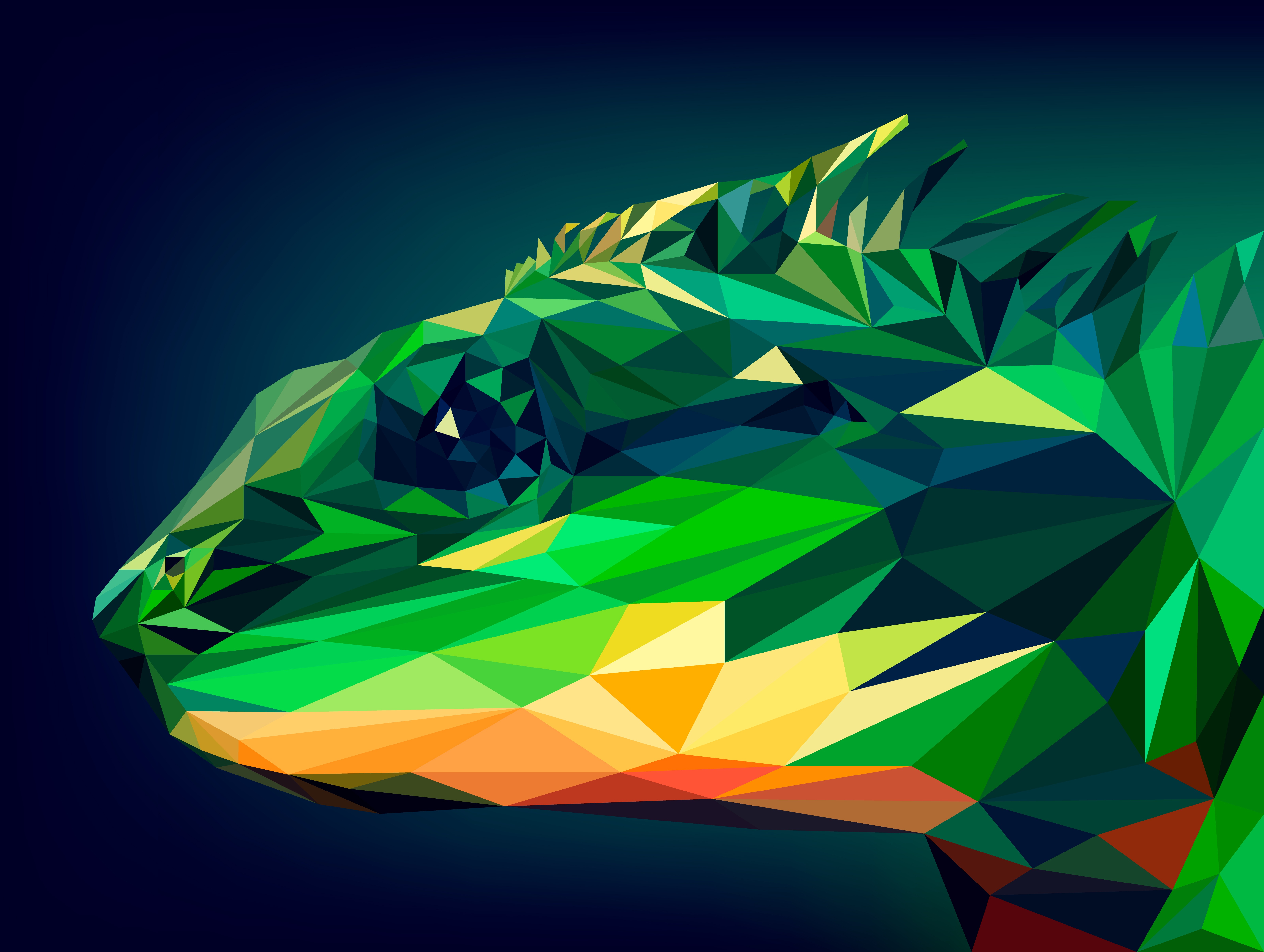Poly Lizzard Animal Vector Art 6400x4822 Poly Lizzard Animal Vector Art