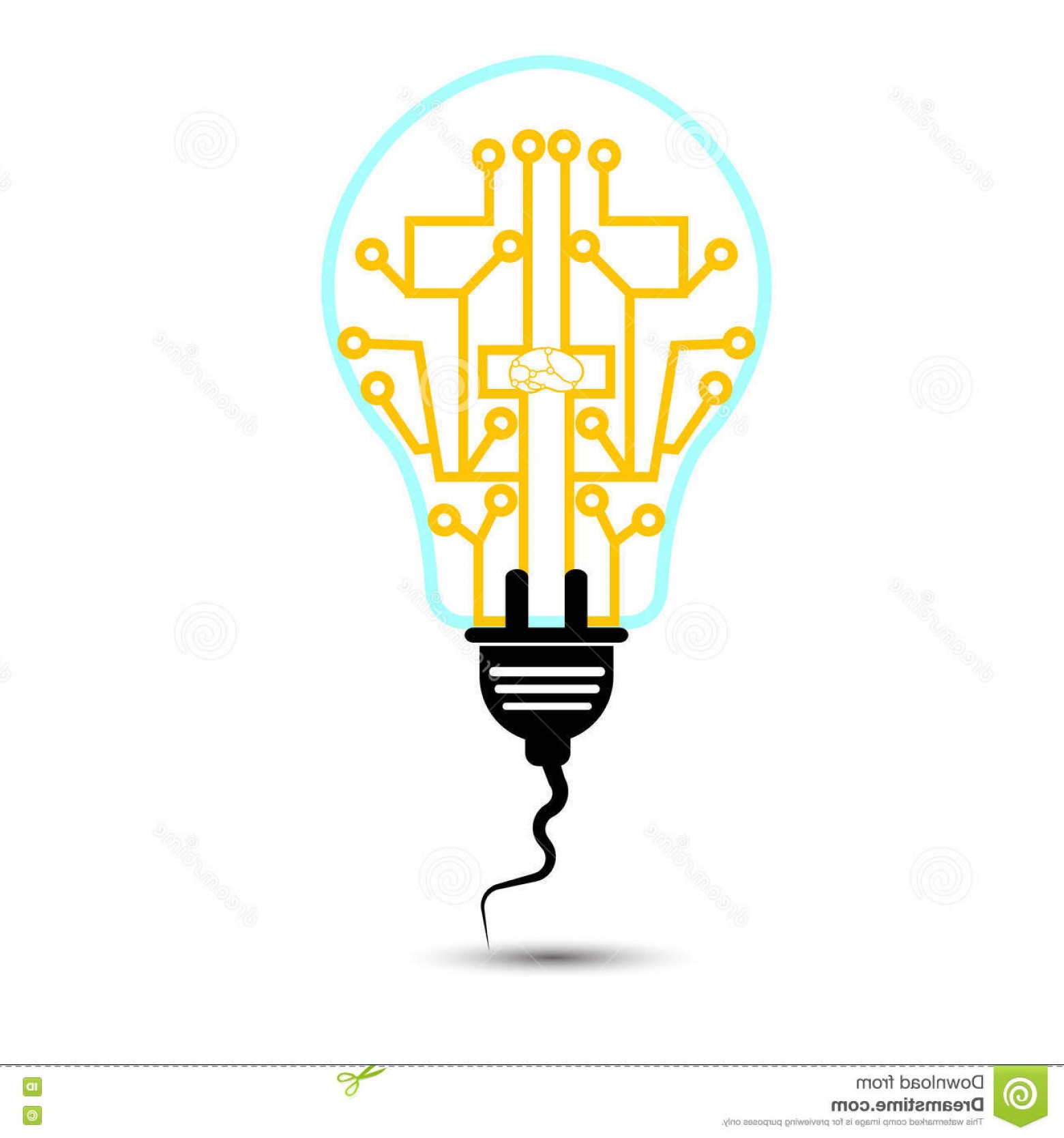 1560x1668 Stock Illustration Innovation Idea Concept Bulb Plug Stock Vector